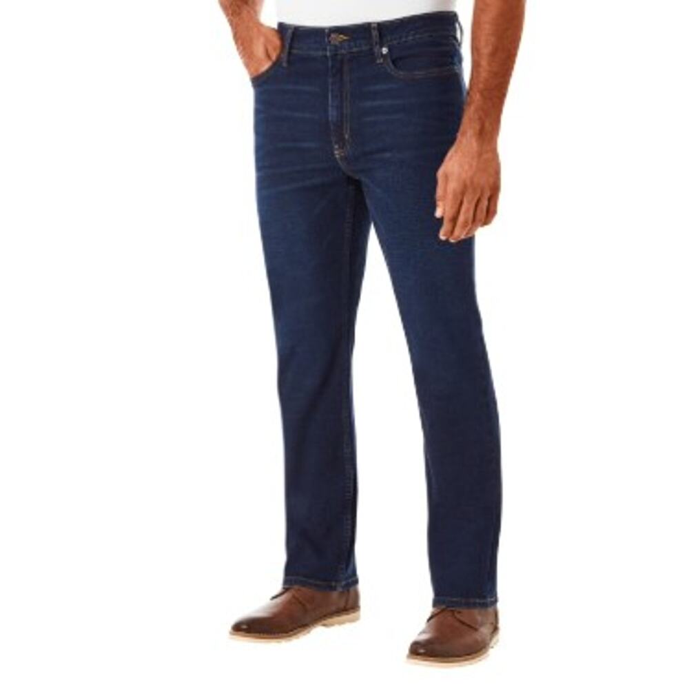 Men's Straight Fit Premium Stretch Denim Jeans Size 42x32